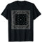 Herren-T-Shirt mit Bandana-Aufdruck, schwarz, weiß, Paisleymuster T-Shirt