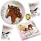 HHO Beautiful-Horses-Pferde-Party-Set 52tlg. - für 16 Pferdefreunde Teller Becher Servietten