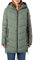 Sublevel Damen Winterjacke Stepp-Mantel mit Kapuze lang & tailliert, Outdoorjacke für Damen Green M