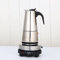 Caffettiera in acciaio inox per caffè e piano cottura elettrico (4 coppe (200 ml)