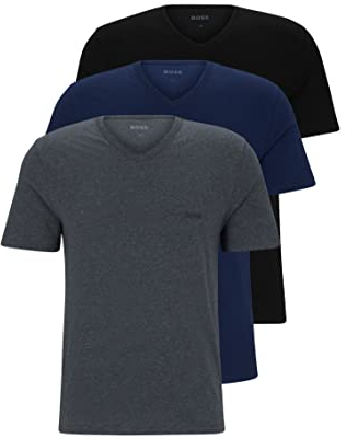 HUGO BOSS T-Shirt Vn 3p Co, Camiseta para Hombre, Azul Claro, M