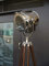 Hollywood Vintage Marine Nautical Industrial Spotlight Floor Lamp Tripod Stand Wood Tripod Floor Lamp, Mid Century Standing Lamp, Modern Design Studying Light for Living Room, Bedroom,