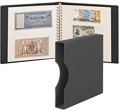 LINDNER Banknoten-Album (mit weißen Zwischenblättern) inkl. Kassette - schwarz