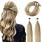 ABH AMAZINGBEAUTY HAIR I Tip Extensions Echthaar 45cm Bonding Extensions Echthaar Menschliche #8A Hellbraun Gemischt mit #60 Aschblond Extensions Echthaar für Kurzes Haar Seidig Glatt Weich 50g 50s