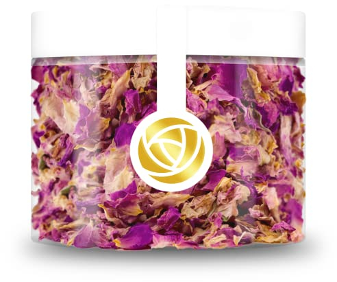 Rosie Rose essbare Damaszener Rosenblätter, 10g Getrocknete Blumen für Hochzeitstorten, Backen & Kochen, Natürliche, Geschmacksintensive Rosenblüten als Deko für Kuchen und Speisen