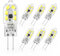 Cxyemt 2W G4 LED Light Bulb Cool White 6000K, Replacement 20W Halogen Bulb, Non Flicker AC/DC 12V Energy Saving G4 LED Capsule Bulbs, Non-Dimmable, 6 Pack