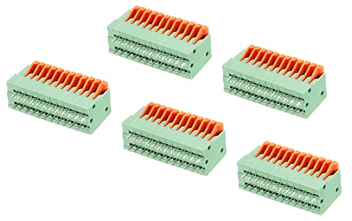 sourcing map 5 Packungen PCB Federklemme Blockanschluss KF141V 150V 2A 2.54mm 12 Positionen für Leiterplatten Elektronik Computer