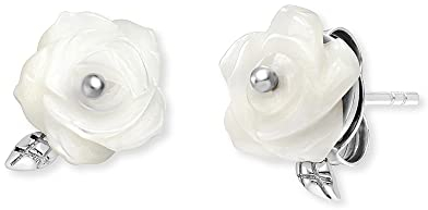 Engelsrufer Damen Ohrstecker Rose Garden aus Sterling Silber mit Perlmutt - nickelfrei - Größe: 10mm