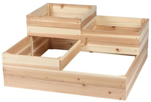 Sunnydays Holz quadratisches Pflanzbeet Pflanzkübel Pflanzbehälter Frühbeet