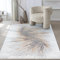 the carpet Mila - moderner Kurzflor Teppich, Wohnzimmer, Schlafzimmer, Eleganter Glanz, Glanzfaser, Hoch-Tief Effekt, Grau Creme, 140 x 200 cm
