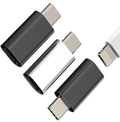 Adaptateur Lightning vers USB C(lot de 3) Chargeur Convertisseur iPhone Jack Femelle USBC Mâle Prise Type Connecteur Câble Apple IPhone15 Pro Max Plus iPad Pro Air Cable Compatible pour Samsung Galaxy