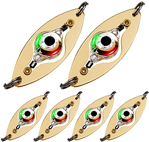 THKFISH Lot de 6 leurres de pêche clignotants LED pour truite - Clignotant pour truite - Cuillère à truite - 9 g