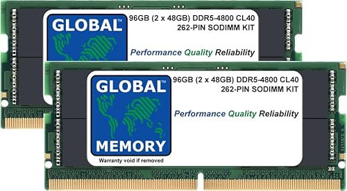 Kit de memoria RAM de 96 GB (2 x 48 GB) DDR5 4800 MHz PC5-38400 262 pines SODIMM para portátiles/cuadernos
