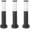 FORLIGHT Koral (3uds) Baliza Exterior para Jardín Resistente al Agua IP55. Poste de Luz para Sendero y Camino. Lámpara Bolardo de Acero Inoxidable Gris Urbano 23W. Farolillo Moderno Zonas de Paso