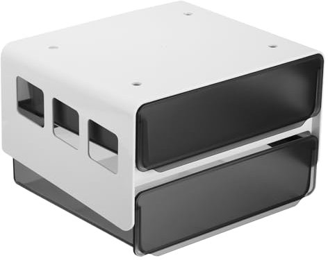 PATIKIL Self-adhesive Under Desk Drawer Organizer, 1 Pcs Table Hidden Slide Out Storage Mounted Desktop Pencil Holder Drawers for Home Office, Black, 9.4 x 7.9