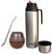 Gaucho Bruno - Mate de Acero Inoxidable para Beber Yerba Mate | Mantiene la temperatura de la bebida | Con Bombilla y termo de 1 litro con pico vertedor de precisión pico Cebador