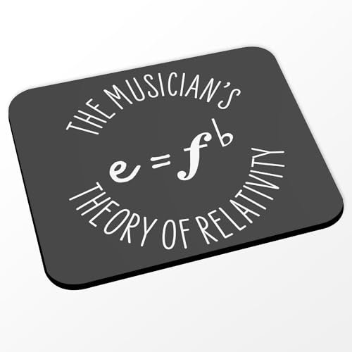 Musician's Theory of Relativity Music Musician Instrument Mouse Mat Black (24 x 20 cm)
