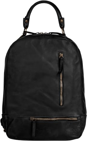 Samantha Look Rucksack Echt Leder Damen Made in Italy, Vintage Backpack mit Smartphonefach