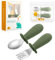 Qkie Couverts pour Enfants - Avec sac de Rangement - Fourchette et Cuillère pour Bébé en Acier Inoxydable - Poignées en Silicone pour Bébé Toutpetit Autoalimentation, Sans BPA, 8 Mois+ (Matcha)