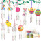 HAKOTOM 10 Stück Ostern Windspiele Bastelset Kinder Osterhase Basteln Ostern Kaninchen Klangspiele Kunsthandwerk Osterbasteln mit Ostereier Osterküken für Mädchen Junge Osterdeko Frühling