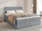BROMARKT Boxspringbett mit Bettkasten Polsterbett mit Bonell-Matratze und Topper Doppelbett mit Stauraum Bett für Schlafzimmer gepolstertes Kopfteil Dream 180x200 Härtegrad H3 Samtstoff Grau