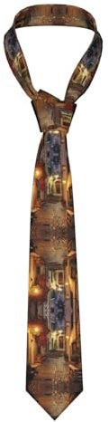 SJOAOAA Italienische Old Street Herren-Krawatten, Business, formelle Designer-Krawatte, bedruckte Krawatte für Hochzeiten, Bräutigam, Geschenke (143–145 cm), Italienische alte Str, Einheitsgröße