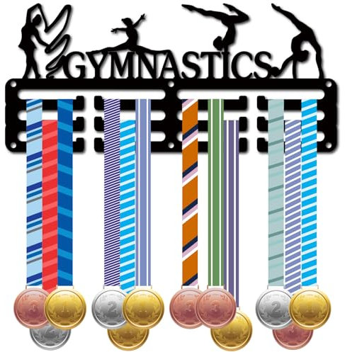 CREATCABIN Porta Medaglie da Ginnastica, Appendi Medaglie, Espositore, Sport, Metallo, Premi da Appendere, Ferro, Supporto Piccolo, Decorazione, Premi per Uomini e Donne, da Parete, per Casa 29x13cm