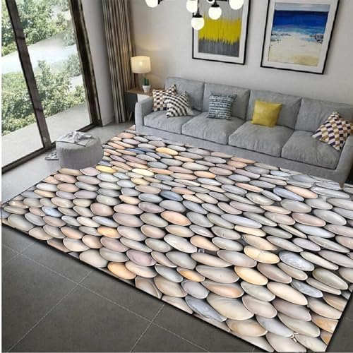 Kinder Wohnzimmer Teppich Kieselsteine Kreativ 3D-Muster Teppich Wohnzimmer Schlafzimmer Zimmer Bedside Bed Vordercouchtisch Computer Stuhl Teppich, 80 X 160 cm -0R4U3W5T5Y4R3H1F2G1T0C3C6E7U8