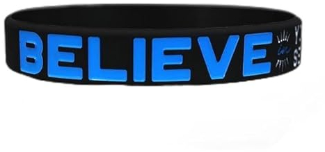 Butler & Grace Believe In Yourself Auf Englisch Glauben Sie an sich selbst Armband Slogan Positiv glückliche psychische Gesundheit würdig schöne Damen Herren Unisex Starke Erwachsene 202mm (Set Of 3)