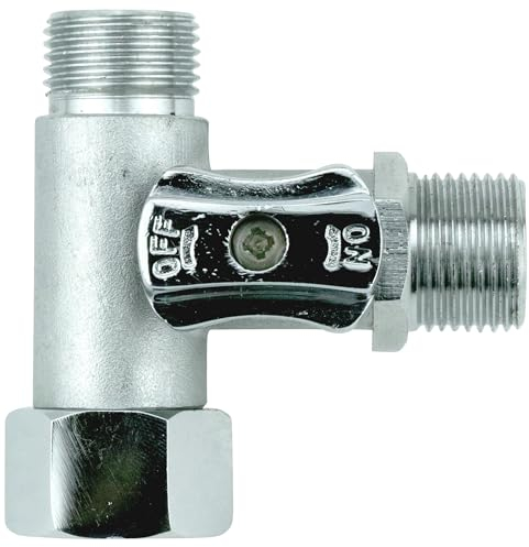T-Adapter 3/8 IG x 3/8 AG x 3/8 Außengewinde Abzweig mit Absperventil T-Stück Wasseranschluss(TS-GEW.38)
