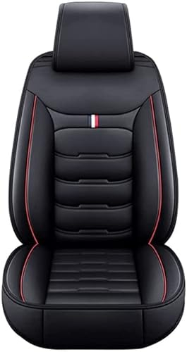 VALCLA Auto Sitzbezüge für BMW 5er F10 Sloon 6Gen 2010-2017, 5 Sitzer Allwetter Wasserdicht Atmungsaktiv Bequem Leder Autositzbezug Schonbezüge, Innenraum Zubehör,E Black Red