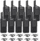 Retevis RB639 Walkie Talkie with Earpiece, 17mm Ultra-Thin Walkie Talkies Rechargeable, Easy to Use, USB-C, VOX, PMR446 Handheld Two Way Radio for School, Hospital(Black, 10Pcs)