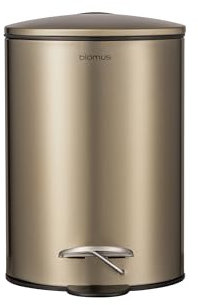 Blomus Treteimer -TUBO- 3 Liter | Farbe Brass | Ø17 x 24,5 cm | Abfalleimer aus Edelstahl | Mülleimer mit herausnehmbaren Inneneimer