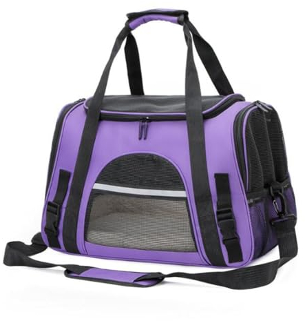 SHJOEE Transporttasche für Hund Katze Faltbar Hundetransportbox Katzentransportbox Atmungsaktiv Hundetasche Hundebox Outdoor Kleintiertasche Oxford Reisetasche Haustiertransportbox für Auto,Zug,Reisen