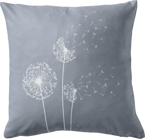 Erwin Müller Kissenhülle Pusteblume grau-weiß Größe 50x50 cm