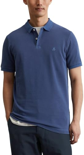 Marc O'Polo Herren Kurzarm-Poloshirt mit Knopfleiste Shaped Fit, Blau (Iris Ink), XL