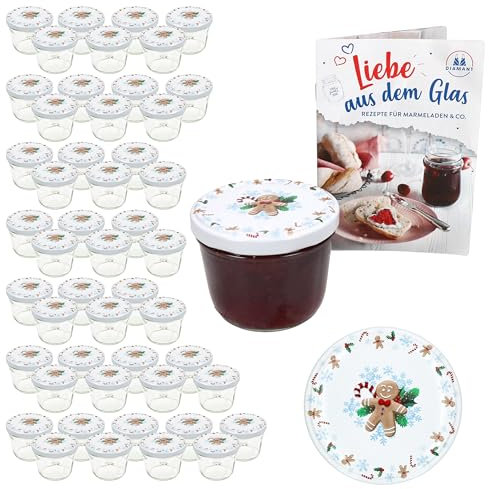 MamboCat Lot de 50 bocaux en verre de 230 ml avec couvercle à visser Candyman bleu glacier + couvercles TO 82 + livret gratuit I Bocaux de conservation et conservation