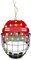 Weihnachtsbaumschmuck Weihnachtsdeko Eishockey Helm Anhänger mit Lichterkette Sportlicher Christbaumschmuck für Fans Einzigartige Baumdekoration Kreatives Weihnachtsornament (Red, One Size)