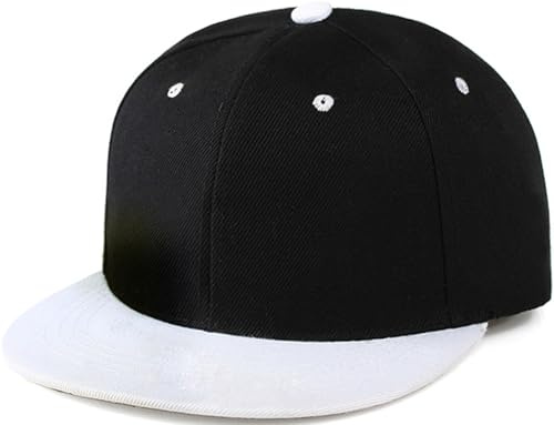 YeeHeen Cappello snapback cappello piatto visiera cappelli regolabile Hip Hop Baseball Cap per donne uomini, Nero, Bianco, taglia unica