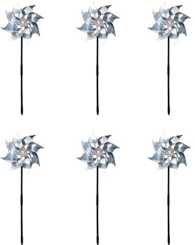 6 Pcs Garden Windmill Spinners - Wind Spinners for G arden, Bird Scarers, and Outdoor Decorations, Garden Windmills for Yard, Patio, and Lawn