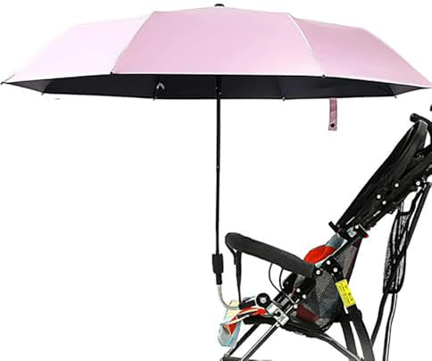 Nakazawa Kinderwagen-Regenschirm, UV-Schutz, mit Regenschirm-Clip-Befestigungsvorrichtung, UPF 90+, UV-Schutz, Kinderwagen-Sonnenschirm (Rosa), rose