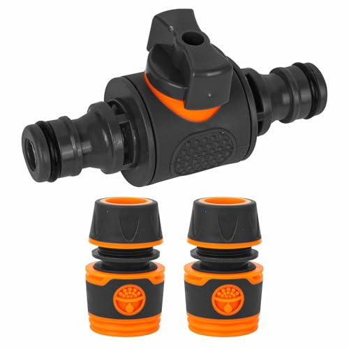 ZSYIULIA Quick Release Hose Connector with Switch Valve Quick Connection in Line Water Shut Off Valve Fitting for Garden Hoses, Watering Systems & Outdoor Taps