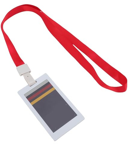 Fockety E-Ink-Smart-Badges, 3,7 Zoll NFC-E-Paper, bearbeitbarer E-Ink-Smart-Badges-Halter, wiederaufladbares Namensschild, Ausweishalter mit Umhängeband für Mitarbeiter, Studenten