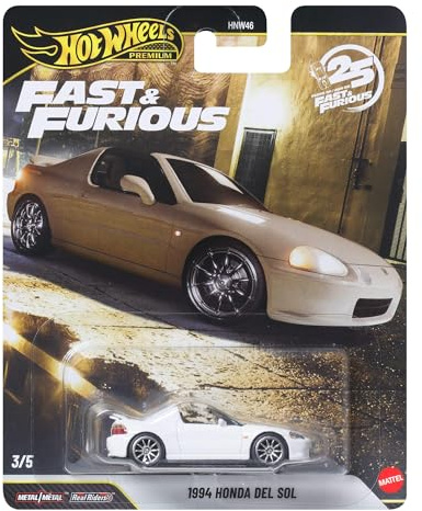 Hot Wheels Premium Fast & Furious 1994 Honda del Sol | 1:64 Modellauto aus Metall für Sammler inspiriert von Fast & Furious, JHW63