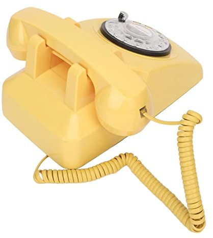 Fockety Retro Telephone, Vintage Old Fashioned Corded Phones with Redial Mechanical Ringer and Speaker Function, 1960's Style Classic Landline Antique Telephone for Home Office
