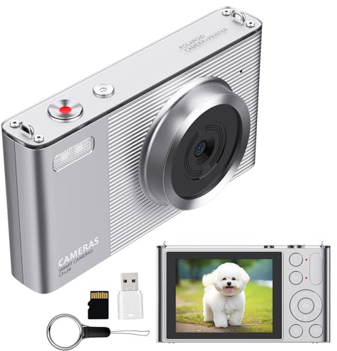 Digital Camera 4K 72MP with 2.8 LCD Screen,16X Digital Zoom, Compact Portable Vlogging Camera with 32GB SD Card for Beginner Photography. (Silver)
