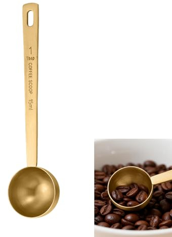 Ritual Scoop Gold Finished Stainless Steel Measuring Spoon, Precision for Collagen Coffee Protein & Supplements, 1 Tbsp (15ml) Kitchen Scoop