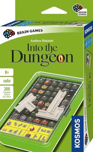Kosmos Into the Dungeon Brain Games, Knobel-Spaß für 1 Person | Gehirn-Jogging mit 200 Aufgaben, von einfach bis schwer, handliche Box für unterwegs, Brain Teaser ab 8 Jahre