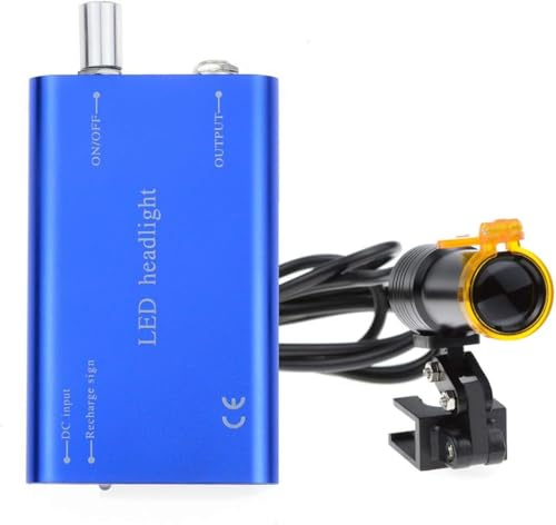 Giroflee 5 W wiederaufladbare Einsatz-Clip-Klemme, Stirnlampe, LED, chirurgischer Scheinwerfer mit Filter für Fernglaslupen (Blau)