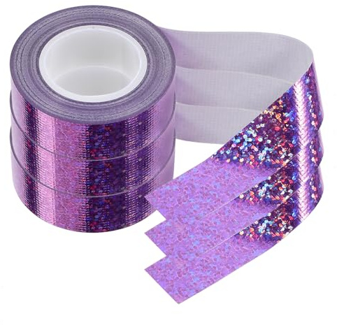 Alipis Lot de 3 Rouleaux de Ruban Adhésif Toilé Coloré Violet Holographique, Ruban Adhésif Artisanal Simple Face, Ultra-résistant, pour Bureau, Maison et Réparations Polyvalentes